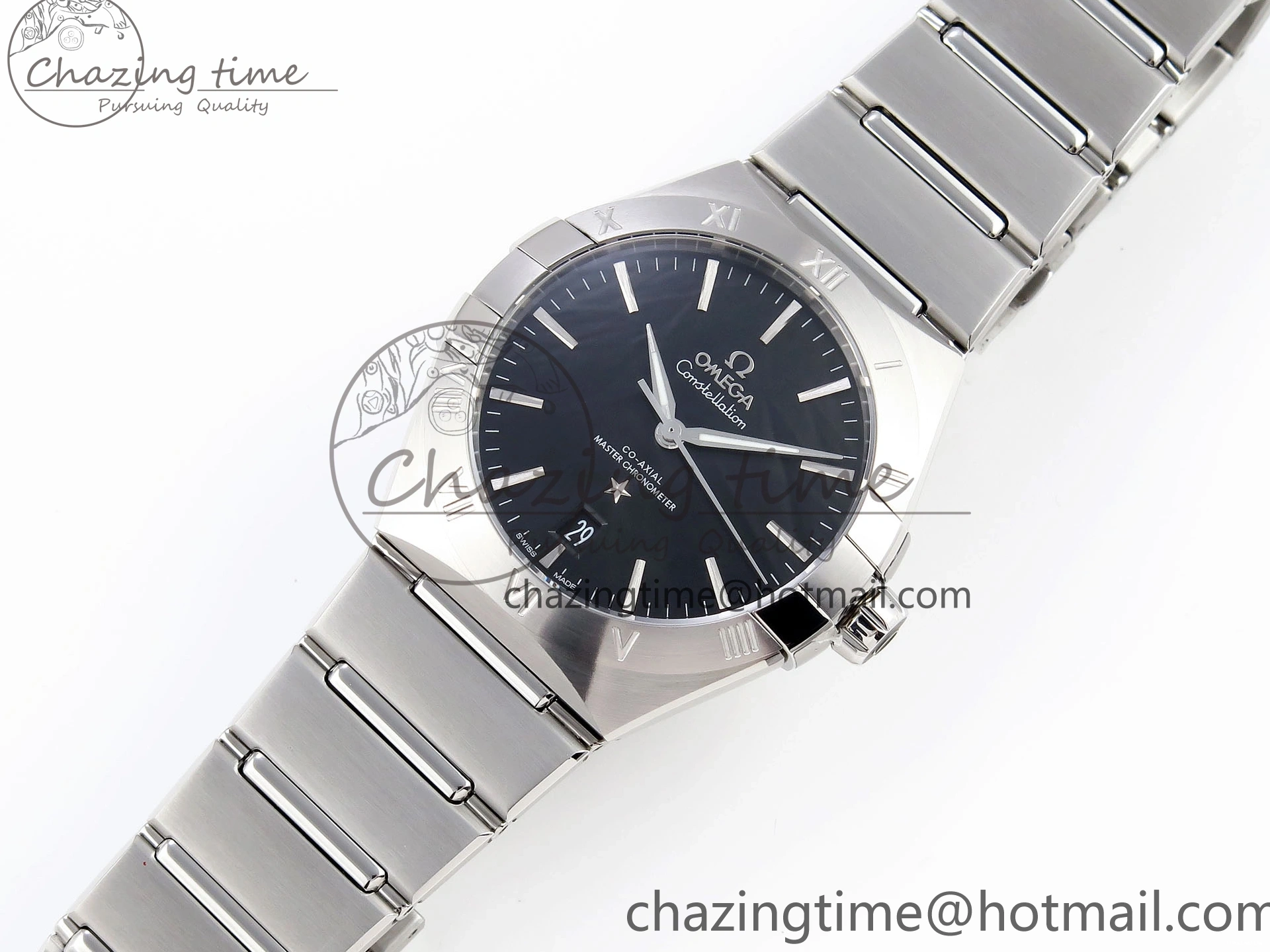 0208 Snug Constellation 39mm SS ASWF 1:1 Best Edition Black Dial on SS Bracelet A 7771